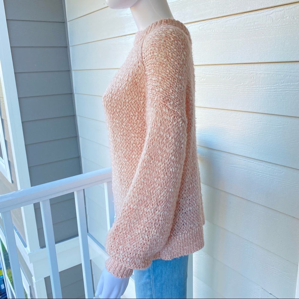 MADEWELL PINK BAEZ PULLOVER BALLOON SLEEVE SWEATER - Picture 3 of 9